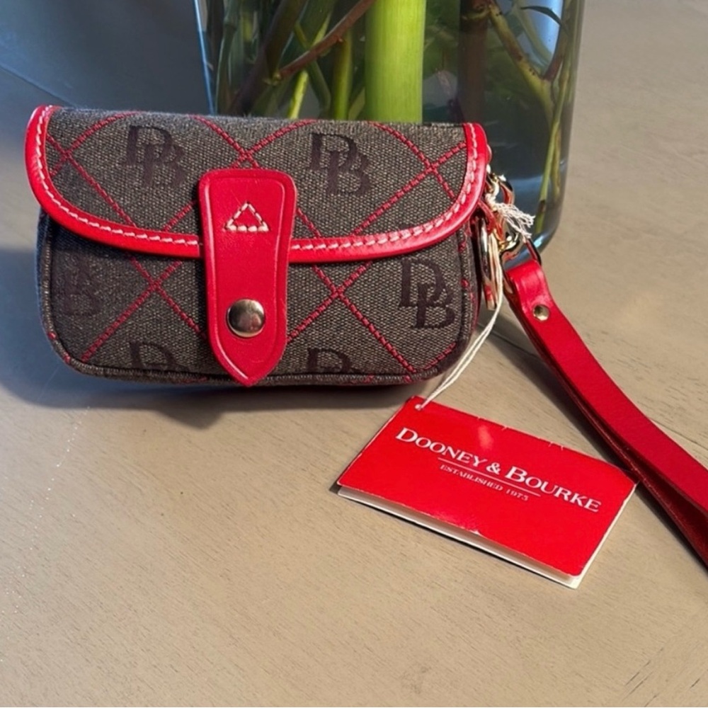 Dooney & Bourke Red and Gray Wristlet